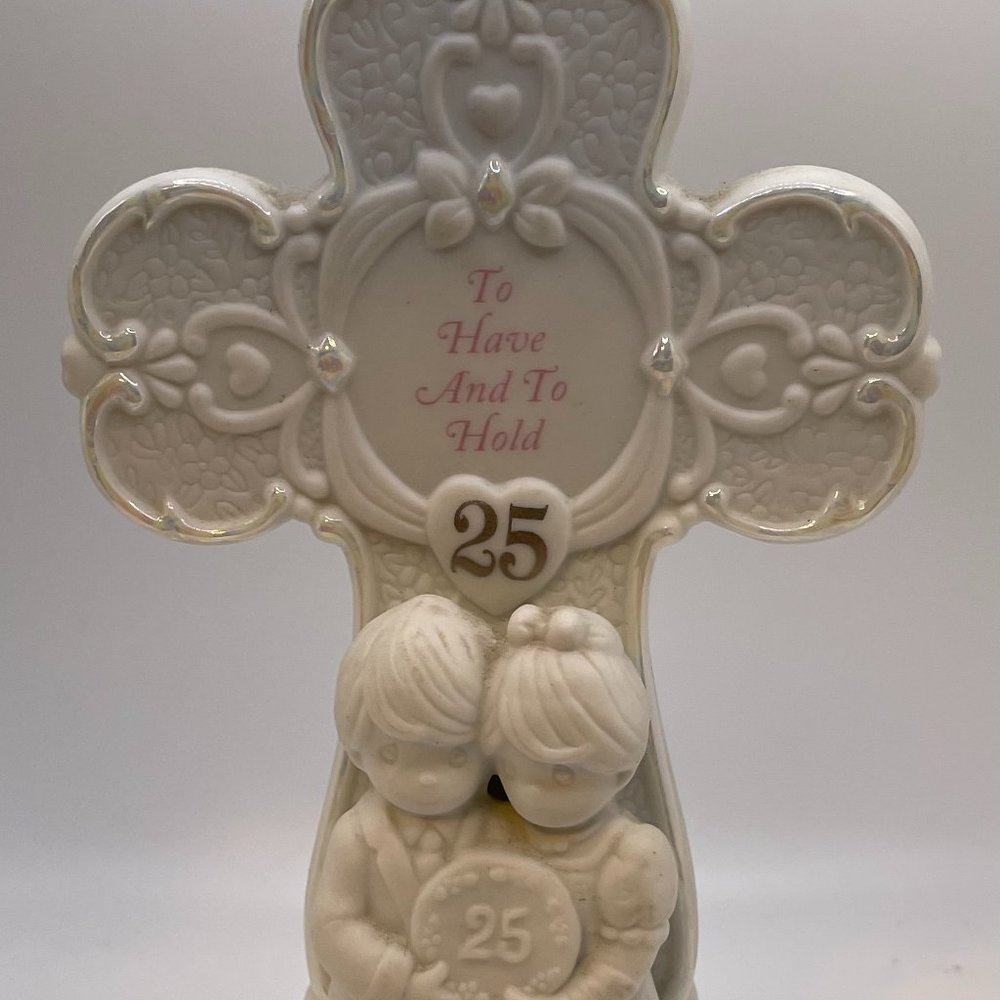 Precious Moments 25th Anniversary Cross with couple